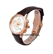 ساعت مچی رومانسون زنانه کرنوگراف گرد چرمی رزگلد صفحه سفید کد 16254 فروش ساعت مچی طرح اصلی